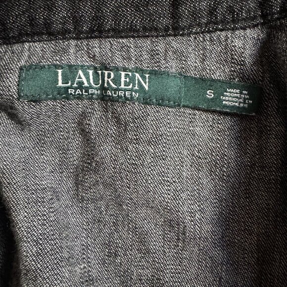 Charcoal grey and black button up shirt by Ralph Lauren. size small. - Picture 3 of 5